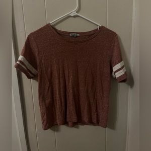 Pink Charlotte Russe Varsity Striped T Shirt (M)